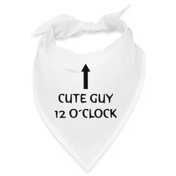 cute guy 12 o clock - Bandana - Weiß - Vorne