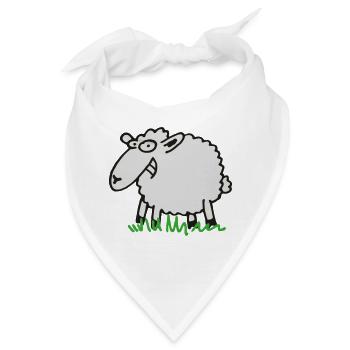 Grinsendes Schaf - Bandana - Weiß - Vorne