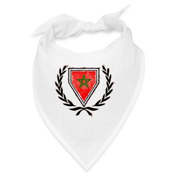 Wappen Marokko (Morocco) - Bandana - Weiß - Vorne