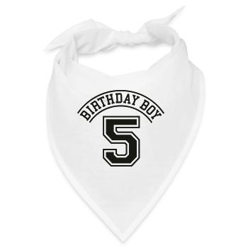 Geburtstagskind 5 Jahre - Bandana - Weiß - Vorne