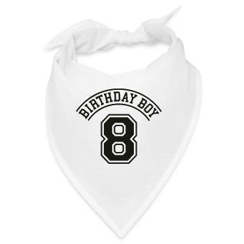 Geburtstagskind 8 Jahre - Bandana - Weiß - Vorne
