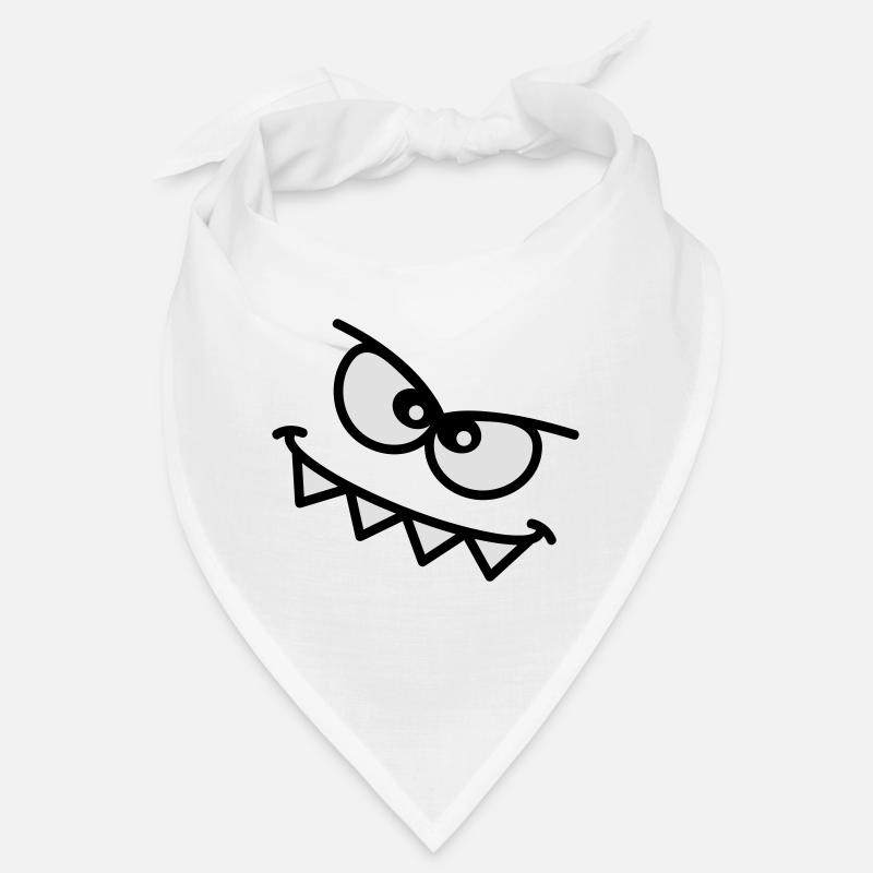 Evil Peeping Cartoon Monster Face Sharp Teeth Bandana