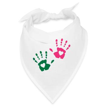 Herz Handabdruck - Bandana - Weiß - Vorne
