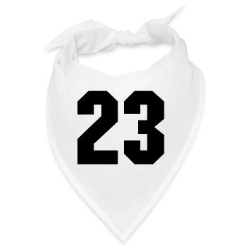 Ziffer Zahl Nummer 23 - Bandana - Weiß - Vorne