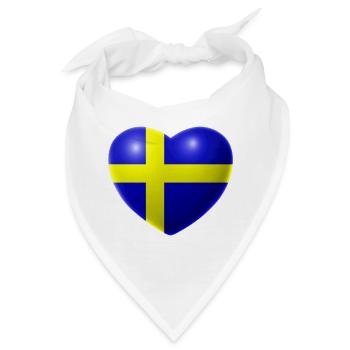 Herz (Schweden / Sverige) - Bandana - Weiß - Vorne