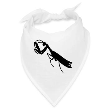 Gottesanbeterin / mantis (1c) - Bandana - Weiß - Vorne