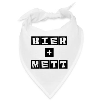 Bier und Mett - Bandana - Weiß - Vorne