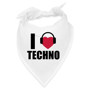 I LOVE TECHNO 1 - Bandana - Weiß - Vorne