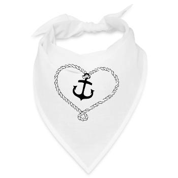 Anker Shirt mit Herz aus Seil - Bandana - Weiß - Vorne