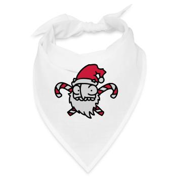 Weihnachtsmann Zuckerstange 3 - Bandana - Weiß - Vorne