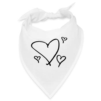 einige schwarze Herzen - Bandana - Weiß - Vorne