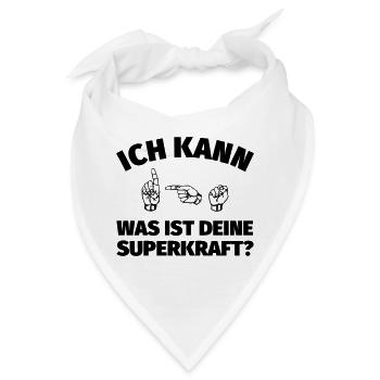 Ich kann Gebärdensprache. Was ist deine Superkraft - Bandana - Weiß - Vorne