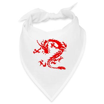 tribal dragon - Bandana - Weiß - Vorne