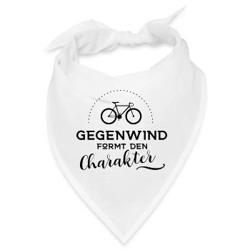 Fahrrad Gegenwind formt Charakter - Bandana - Weiß - Vorne