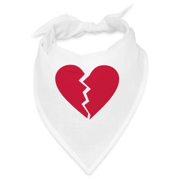 Gebrochenes Herz - Bandana - Weiß - Vorne