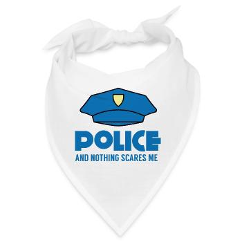 Polizei: Police And Nothing Scares Me - Bandana - Weiß - Vorne