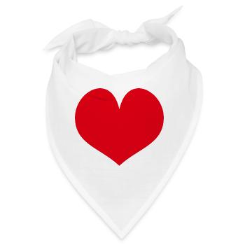rotes Herz - Bandana - Weiß - Vorne