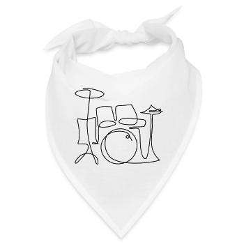 one line drums - Bandana - Weiß - Vorne