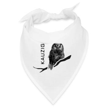 Eule Kauz kauzig - Bandana - Weiß - Vorne