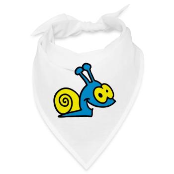 lustige Schnecke - 3 - Bandana - Weiß - Vorne