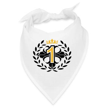 Die Nummer Eins mit Lorbeerkranz und Krone - Bandana - Weiß - Vorne
