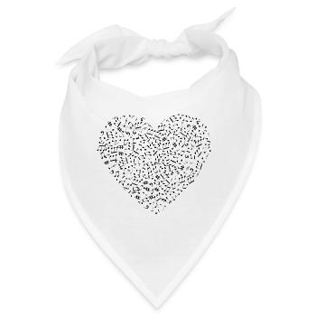 Musikalisches Herz - Bandana - Weiß - Vorne