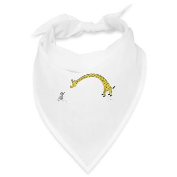 Giraffe mit Maus - Bandana - Weiß - Vorne