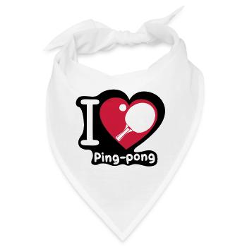 Liebe Herz Herzen Pingpong tennistable3 - Bandana - Weiß - Vorne