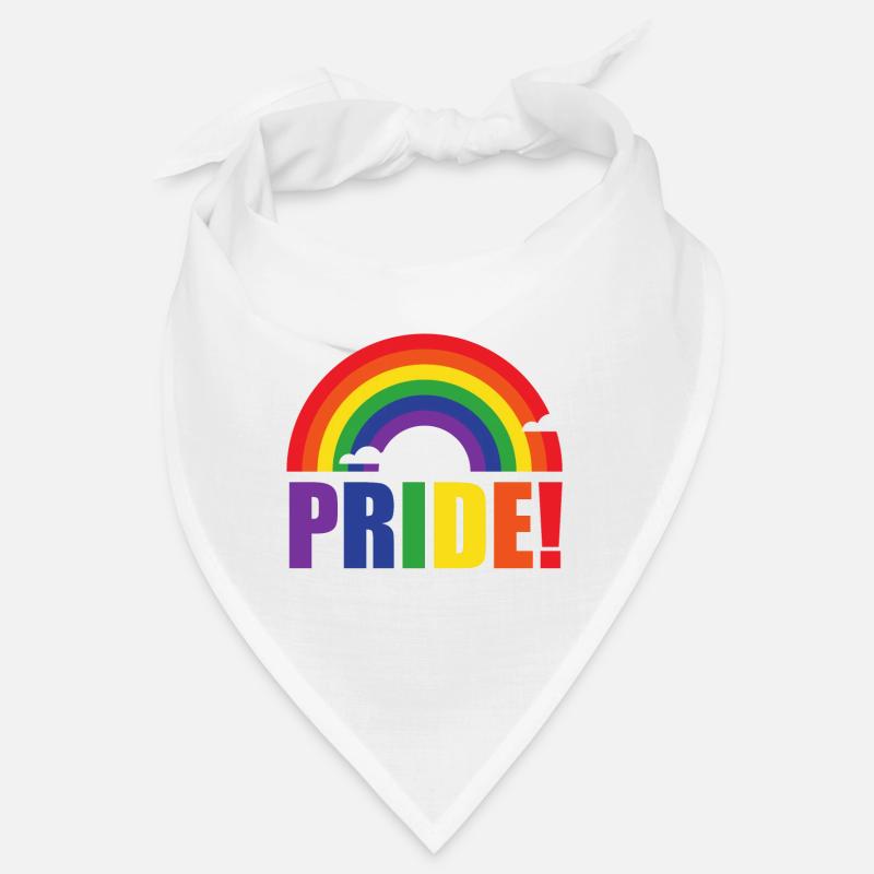 Pride rainbow with clouds | LGBT | gift idea - Bandana - white