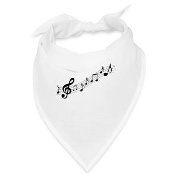 Musik Noten Musiknoten - Bandana - Weiß - Vorne