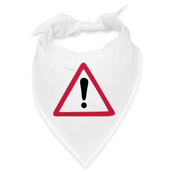 Warn Zeichen Warnung - Bandana - Weiß - Vorne
