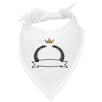 Lorbeerkranz mit Banner und Krone / laurel banner - Bandana - Weiß - Vorne