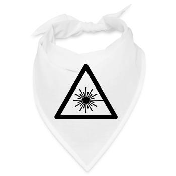 Gefahrensymbol - Laser Light - Bandana - Weiß - Vorne