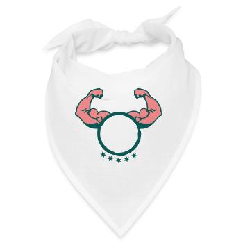 Arm Arm Muskel Bodybuilding logo2 - Bandana - Weiß - Vorne