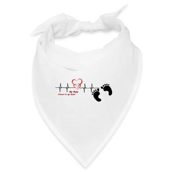 Herzschlag - Bandana - Weiß - Vorne