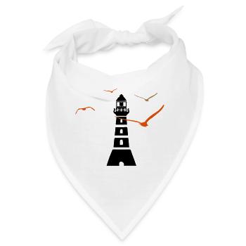 Leuchtturm | Seefahrt | Meer - Bandana - Weiß - Vorne
