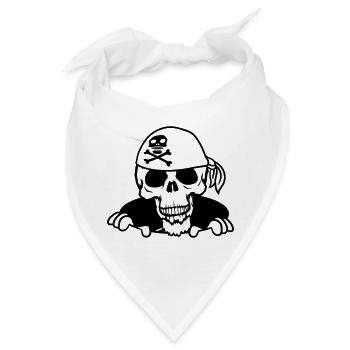 boden loch kapitaen matrose pirat seeraeuber alt b - Bandana - Weiß - Vorne