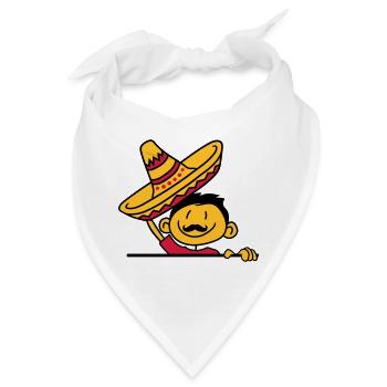 gruessen sombrero mexikaner mexikanisch suedamerik - Bandana - Weiß - Vorne