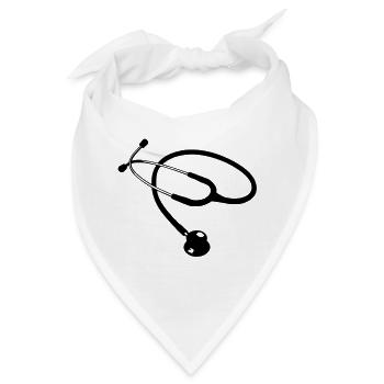 Stethoskop Arzt - Bandana - Weiß - Vorne