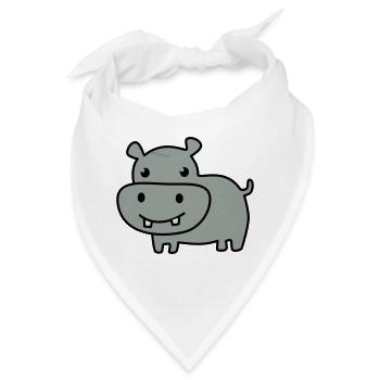 cute hippo color - Bandana - Weiß - Vorne