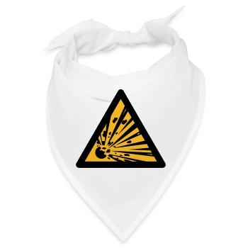 Gefahrensymbol - Sprengstoffe (2-farbig) - Bandana - Weiß - Vorne