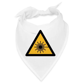 Gefahrensymbol - Laser-Licht (2-farbig) - Bandana - Weiß - Vorne