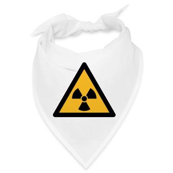 Gefahrensymbol - Radioaktivität (2-farbig) - Bandana - Weiß - Vorne