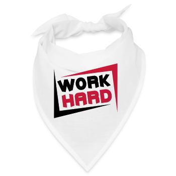 Work Hard - Bandana - Weiß - Vorne