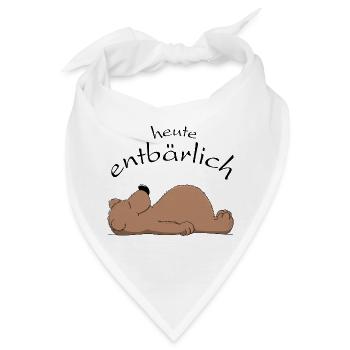 knuffiger Braunbär will entspannen - Bandana - Weiß - Vorne