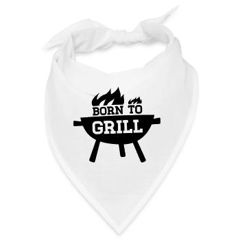 Born to Grill - Born 2 Grill - Grillshirt - Bandana - Weiß - Vorne