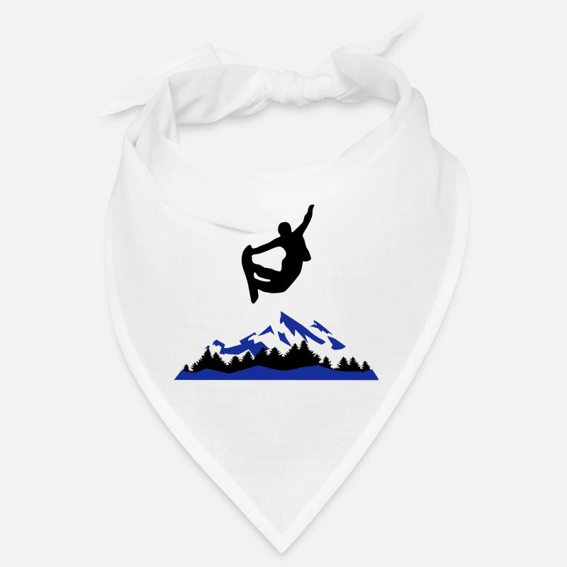 Snowboarder, snowboarding - Bandana - white