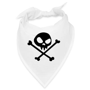 Totenkopf pirat tribal skull in a funny comics car - Bandana - Weiß - Vorne