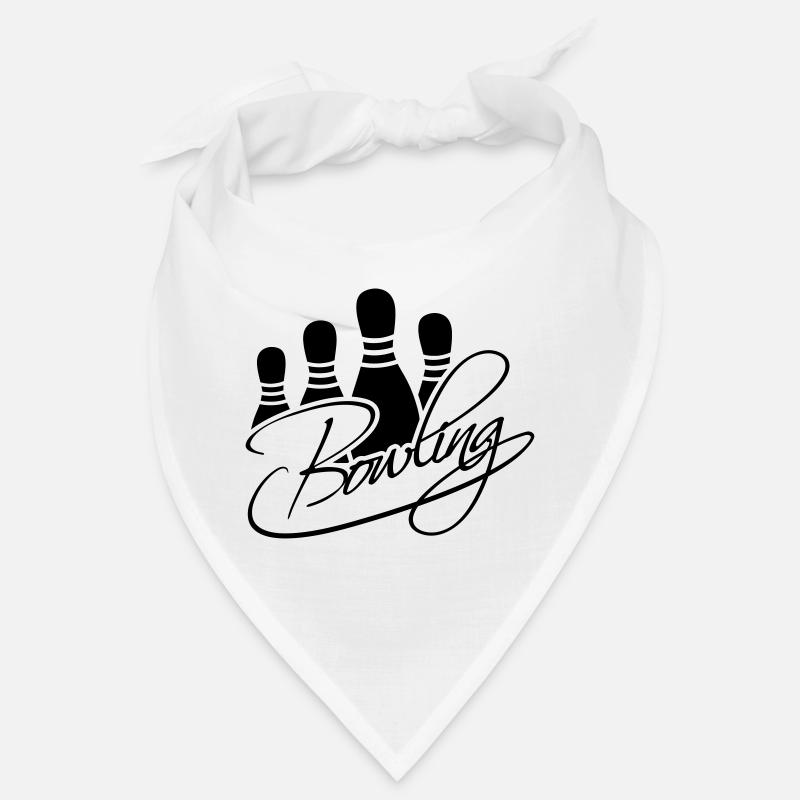 Bowling Pins Text Logo Design Bandana