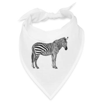 Zebra Streifen Kontrast Illustration - Bandana - Weiß - Vorne